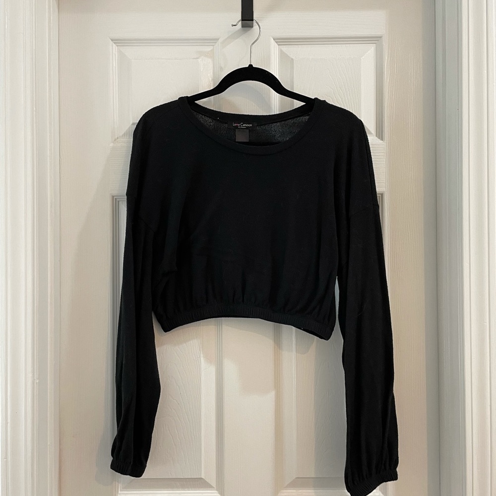 Cropped Elastic Waist Top